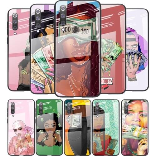 Tempered Glass Cover Afro Girls Black Women Art For Xiaomi Mi 11 11i 10T CC9E 9T Note 10 Ultra Pro Lite 5G Phone Case