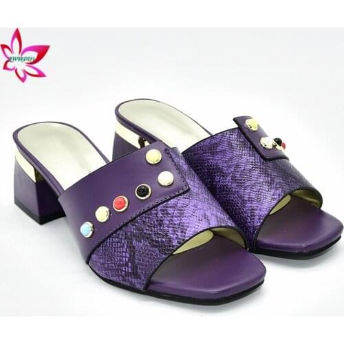 Elegant Nigerian Women Shoes and Bag to Match Concise Shinning Quality Italian Lady Shoes and Bag Set with Crystal For Wedding