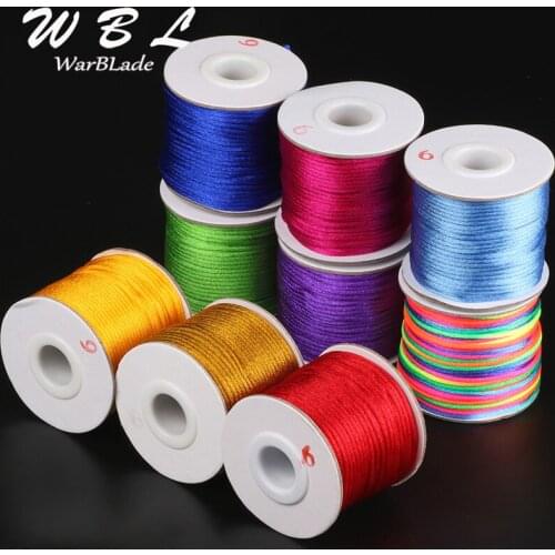 WarBLade 60m 1.5mm Cotton Cord Nylon Thread Braided Chinese Knot Macrame Cord String Rope Beading DIY Bracelet Jewelry Making