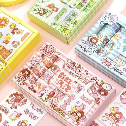 20 pcs/set Cute girl notebook series Washi Tape set Decorative Adhesive Tape DIY Scrapbooking Sticker Label Masking Tape