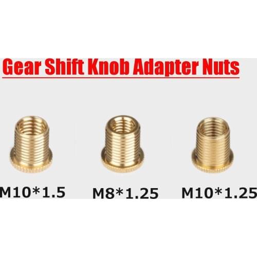 3pcs/set M10x1.25 & M10x1.5 & M8x1.25 Kit Car Auto Gear Shift Knob Thread Screw Adapter Nuts Insert