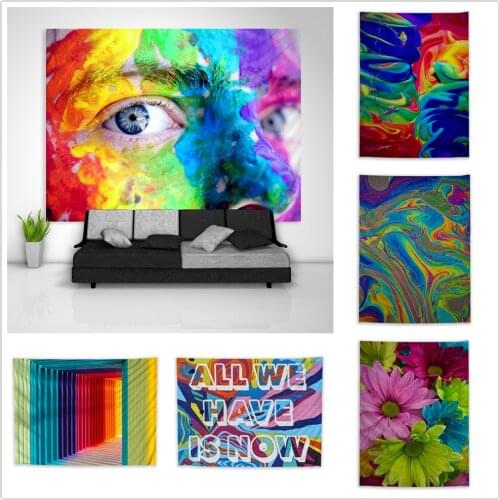 Colorful Trippy Fantasy Tapestry Art Wall Hanging Sofa Table Bed Cover Home Decor Poster