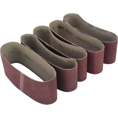 5Pcs/Set 75x457mm Sanding Belts 60/80/100/120/240 Grits Sandpaper Abrasive Bands For Sander Power Tools Accessories