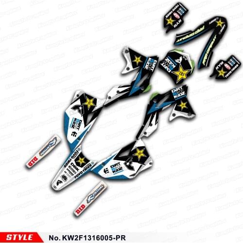 Aftermarket Motorcycle Stickers Dirt Bike Decals Graphics for KX250F KX 250F 2013 2014 2015 2016, Style No.KW2F1316005-PR