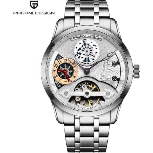 PAGANI design brand fashion mechanical watch mens luxury waterproof stainless steel automatic business casual watch