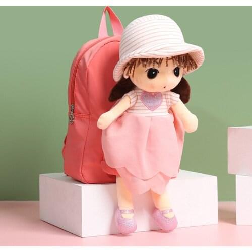 Doll plush childrens backpack school bag