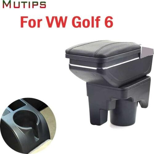 Mutips for VW Golf 6 5 Mk6 MK5 jetta armrest box accessories leather arm rest rotatable interior parts car-styling 2005 - 2011