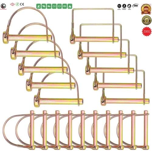 Shaft Locking Pin Safety Coupler Pin 1/4 inch,5/16 inch,3/8 inch Diameter Square and Arch for Farm Trailers Wagons Lawn Garden