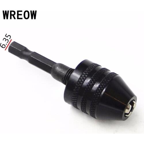 Twist Drill Bit Carbon Steel 0.3/6.5mm Multifunction Keyless Quick Change Hex Shank Twist Drill Bit Chuck For Electric Grinders