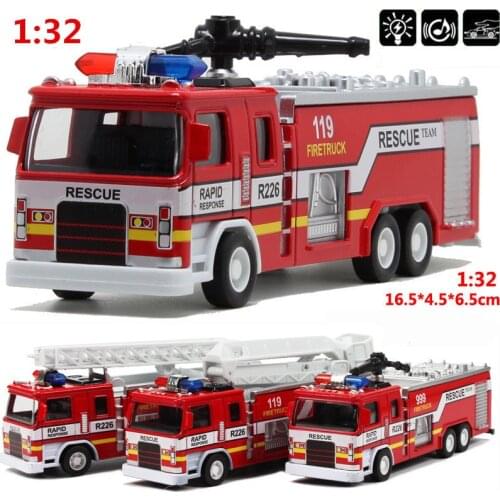 Mini 1:32 scale alloy construction vehicles, pull back model toys cars,Fire truck,Diecast car,free shipping