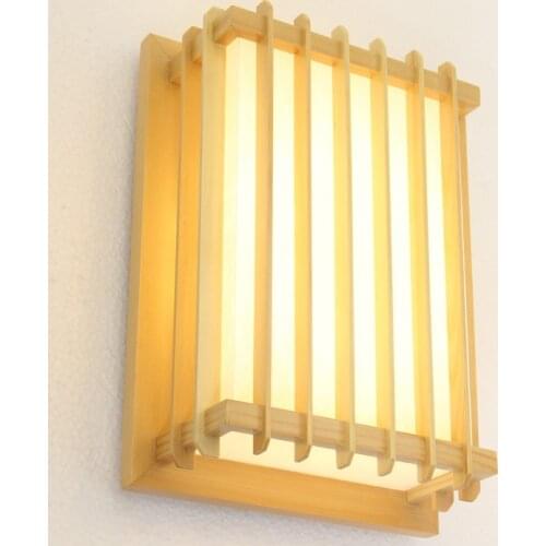 Japanese style Delicate Crafts Wooden Frame tatami led wall lamp luminarias para sala