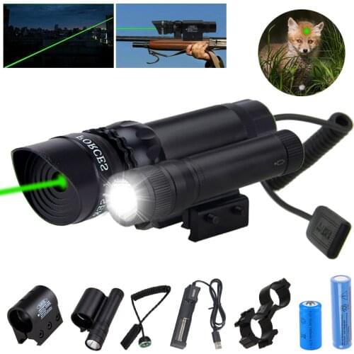 Tactical Green/Red Dot Laser Pointer Sight for 20mm Rail/Barrel Scope Mount with Remote Switch Hunting Gun Accessories