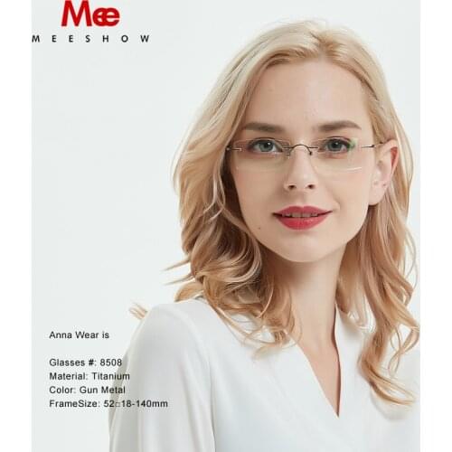 Meeshow Titanium Glasses Women Men Ultralight Rimless Eye Glasses Square Optical Myopia Frame Europe Prescription Glasses 2020