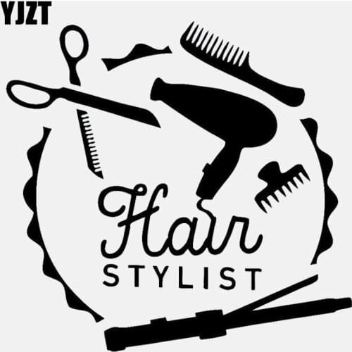 YJZT 13.5CM*12.7CM Hair Stylist Barber Tools Beauty Decal Vinyl Motorcycle Car Sticker C22-0194