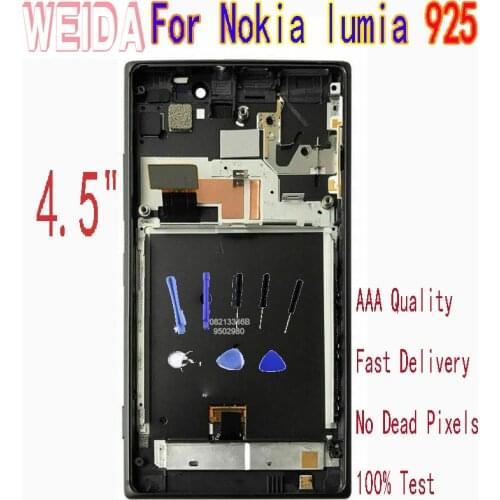 WEIDA 4.5" For Nokia lumia 925 LCD Display Touch Screen Digitizer Assembly Frame with Tool