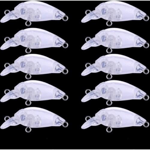 100pcs Fishing Lure 3.3g 4.7cm Blank Unpainted Hard Bait Sinking Crankbait Wobbler Lure Bodies Fishing Tackle