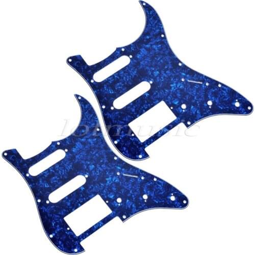 2 PCS Blue Pearl Guitar Pickguard S/S/H Fit for Electric Style Replacement