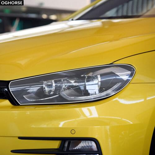 2Pcs Car Headlight Protective Film Restoration Transparent TPU Decal Sticker For Volkswagen VW Scirocco 2008-2017 Accessories