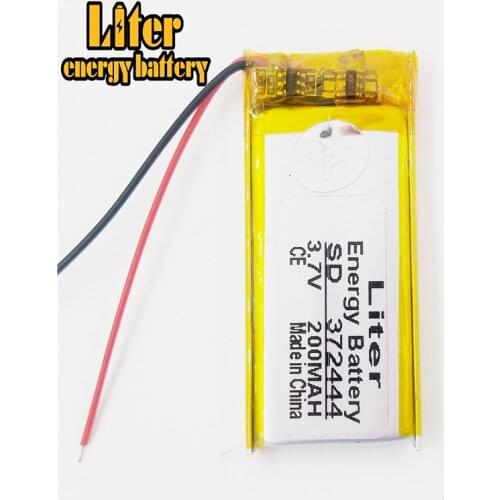 3.7V lithium polymer battery 372444 200MAH MP3 MP4 MP5 navigator tachograph battery