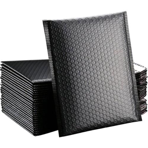 50pcs Packaging Shipping Bubble Mailers Padded Envelopes Lined Poly Mailer Self Seal Black Gift Bag Bubble Mailing Envelope Bag