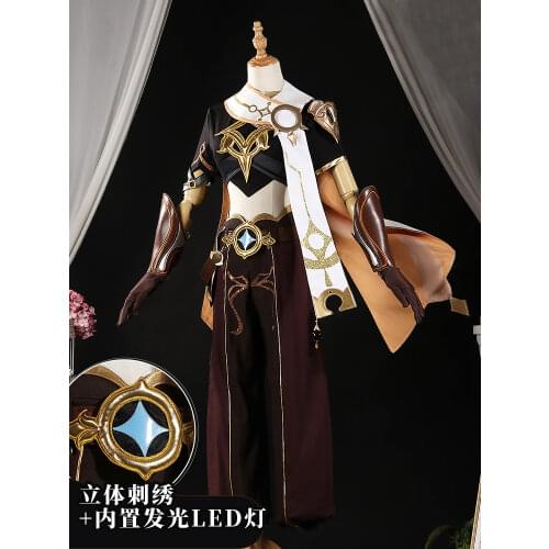 Anime Genshin Impact Aether Cosplay Costume Tops Belts Pants Gloves Shawl Daily Carnival Party Festival Uniform Brand New