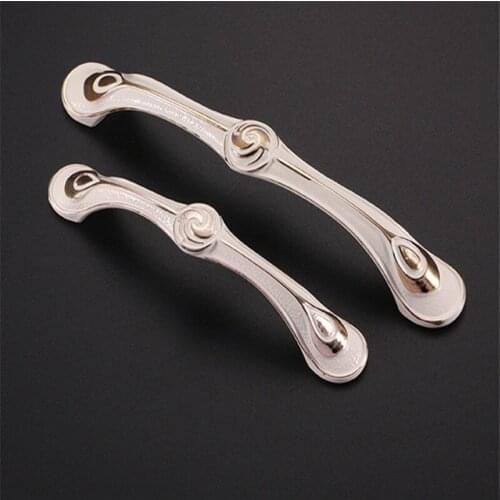 Antique Carved Furniture Cabinet Door Handle Zinc Alloy Door Handle Double Push-pull Balcony Gate Window Pulls Knob Furniture