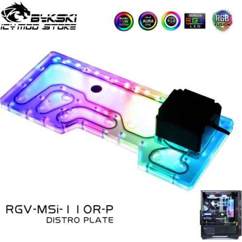 Bykski Waterway Board Reservoir Liquidcooling System Water Tank Acrylic Tranperant for MSI 110R RGV-MSI-110R-P