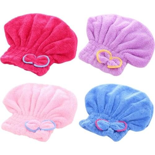 Quick-drying Women Bathroom Hair Towel Quick-Dry Hair Hat Turban Super Absorbent Head Wrap Shower Cap Bath Towels