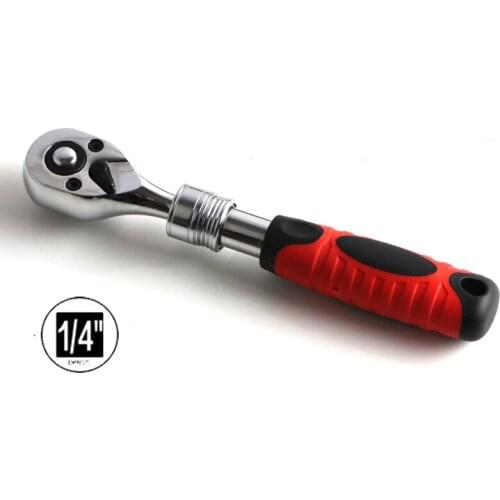 1/4" 72 Teeth CR-V Universal Socket Ratchet Wrench Quick Scalable Socket Spanner Car Repair Hand Tool