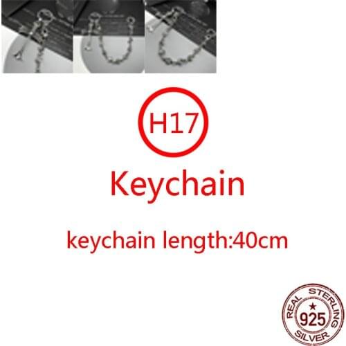 H17 S925 sterling silver bag chain personality hip hop cross flower ball dice S buckle hanging chain fashion punk jewelry