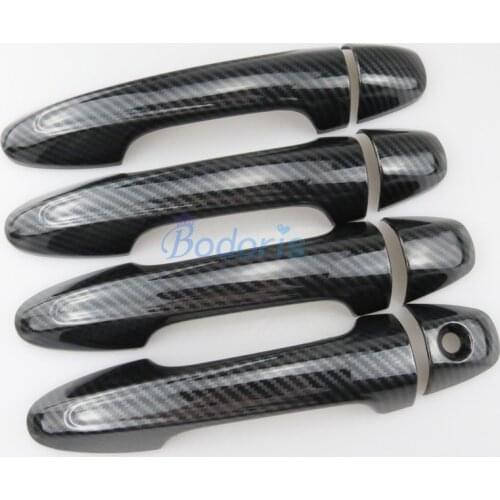 Chrome Car Styling Carbon Fiber Door Handle Cover Overlay Trim 2014 2015 2016 2017 For Toyota RAV4 XA40 Accessories