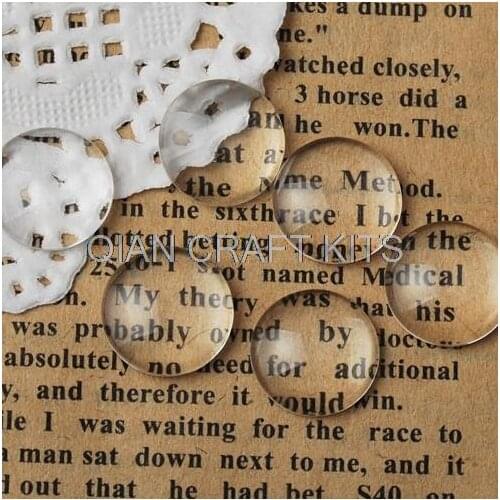 500pcs bulk sale 10MM Round Flat Back clear Crystal glass dome cameo Cabochon Top quality