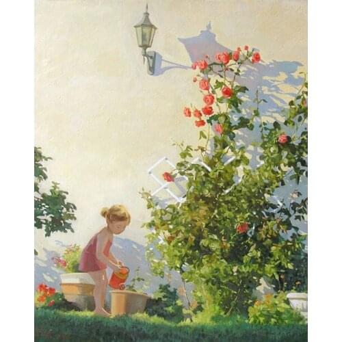 Gatyztory Frame DIY Painting By Numbers Handpainted Child Oil Painting Canvas Colouring Wall Decor 60x75cm