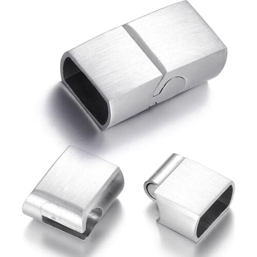 Stainless Steel Magnetic Clasp 11x6mm Hole Brushed Fastener for Bracelet Jewelry Making Closure Accessories Magnet Buckle
