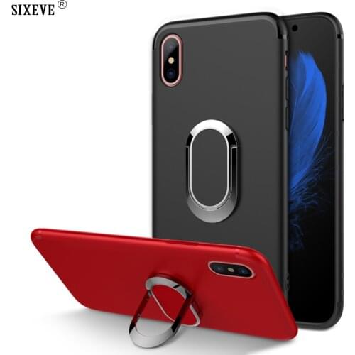 Ring Magnetic Case For iPhone XS Max X XR 10 6 S 6S 7 8 Plus 6Plus 7Plus 8Plus Car Holder Mobile Phone Back Cover Soft Silicone