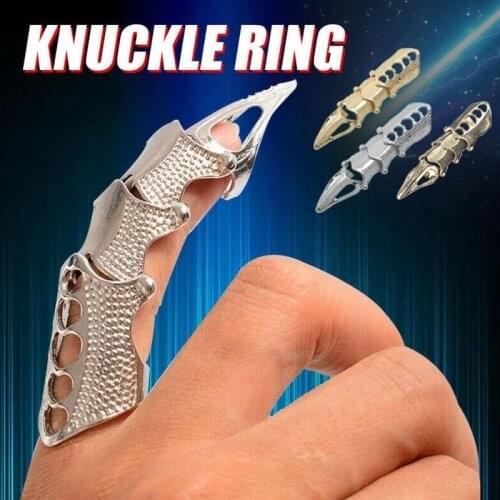 Knuckle Metal Full Punk Finger Bone Ring Gothic Rock Scroll Joint Armor Cospaly DIY Ring Halloween Decoration