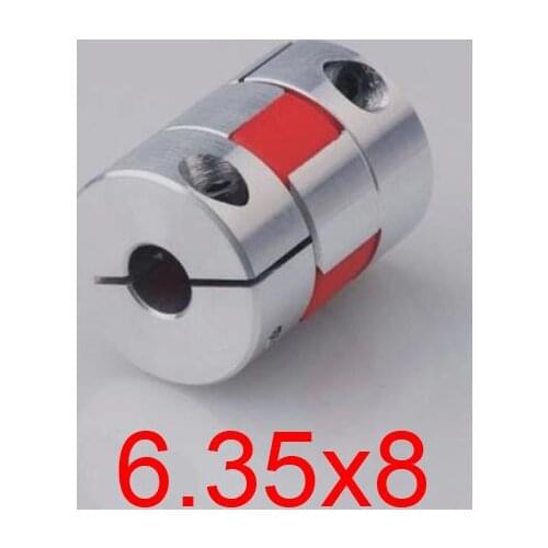 New 6.35x8 6.35mm 8mm aluminium flexible shaft Jaw spider Plum Coupling servo motor rolling ball screw coupler CNC Encoders D25