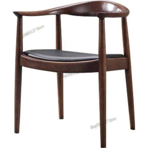 Nordic Solid Wood Dining Chair Leisure Chair Modern Minimalist Backrest Adult Desk Chair Armchair Kennedy Presidential Chair