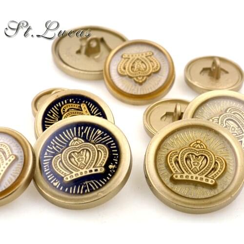 DIY new fashion craft button 10pcs/lot paint oil crown metal decorative buttons British style for overcoat garment accessories
