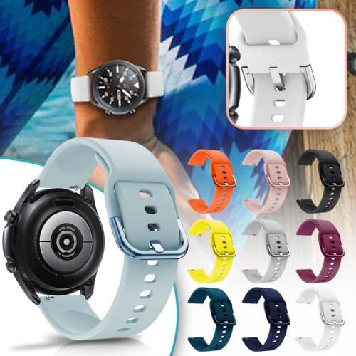 Silicone Strap Band For Samsung Galaxy Watch3 45mm Iron Button Silicone Strap For Samsung Galaxy Watch 3 45mm Smart Accessories