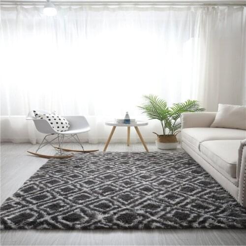Nordic ins tie-dyed carpet living room coffee table rug long-haired bedroom bay window floor mat thickened balcony carpet