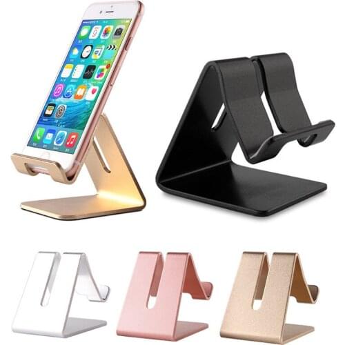 Universal Phone Holder Aluminum Alloy Anti-slip Cell Phone Holders Desktop Desk Mount Phone Stand for iPhone Samsung Tablet