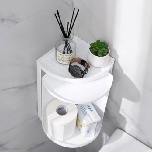 360 Degree Rotating Bathroom Organizer Shelf Wall Mounted Shampoo Cosmetic Storage Rack Household Kitchen Bathroom Accessories