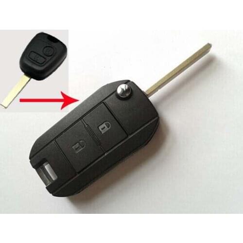Top Quality 2 Buttons Modified Folding Flip Remote Key shell Case Cover For Peugeot 307 Without groove