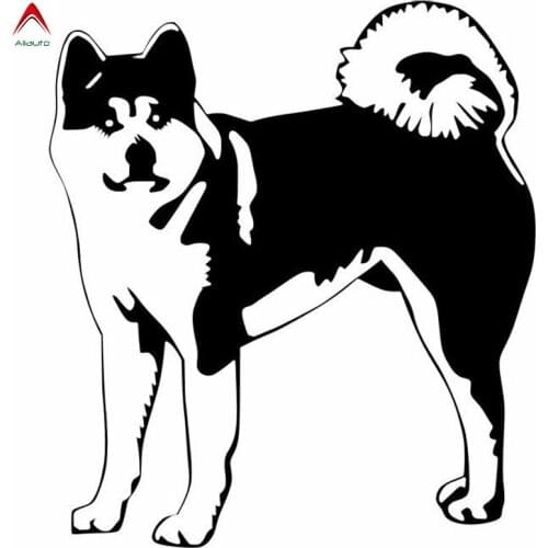 Aliauto Personality Funny Car Stickers Akita Dog Animal Vinyl Waterproof Sunscreen Decals Decoration Black/Silver,13cm*15cm