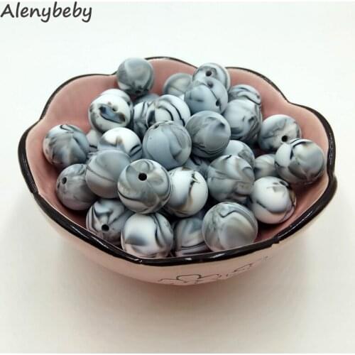 100pcs Food Grade Round Silicone Beads 15mm Baby Teething Necklace Toy DIY Pacifier Chain Care Baby Teether Product BPA Free