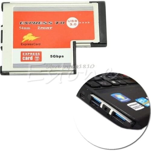 2 Dual Port USB 3.0 HUB Express Card ExpressCard 54mm Hidden Adapter For Laptop Whosale&Dropship