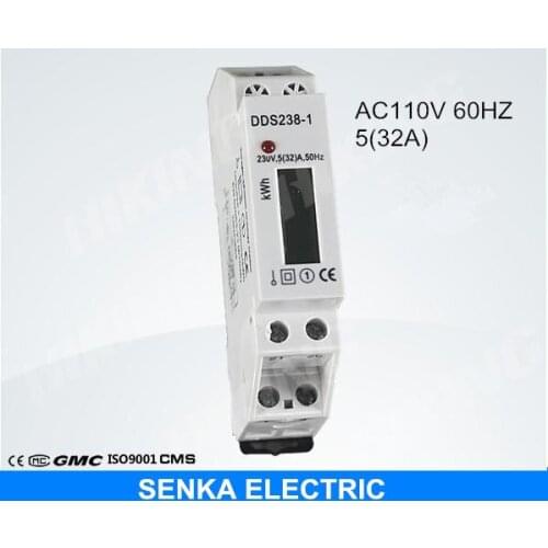 5(32)A 110V 60HZ single phase din rail kwh meter digital energy monitor hot selling watt hour meter