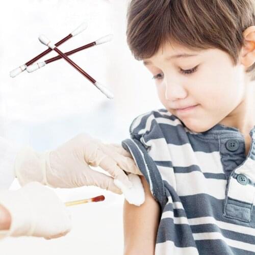 50pcs Pack Piece Disposable Medical Iodine Cotton Swab Firs Iodine Climbing Cotton Kit Aid Stick Wound Cleaning First Aid Supply