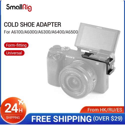 SmallRig Cold Shoe Adapter (Left Side) for Sony A6000/A6300/A6400/A6500 Cold Shoe Mount Extension Plate To Mount Microphone-2342